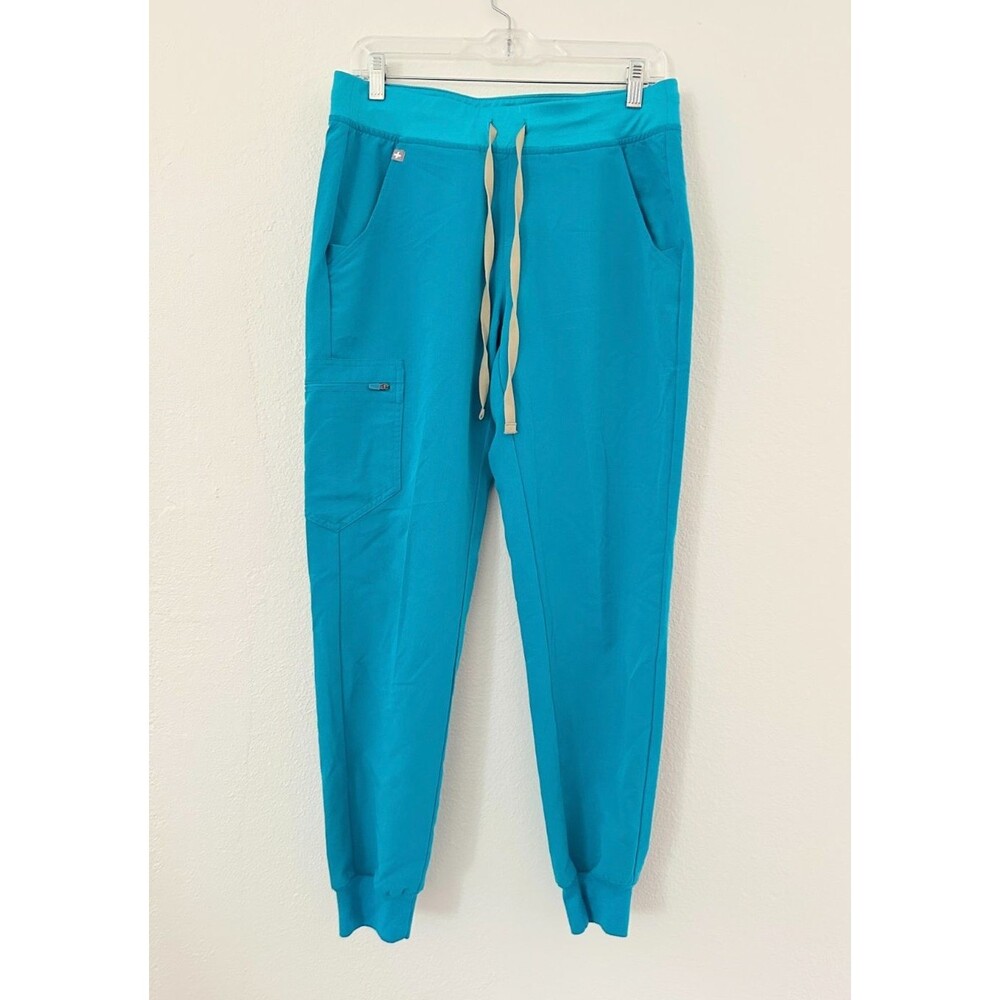FIGS Zamora Jogger Scrub Pant Teal Blue Drawstring Medical Women's Small